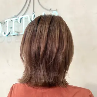 ミディアム カラー パーマ ヘアアレンジ くびれヘア/艶カラー /美髪矯正🌼喜美花のヘアスタイル
