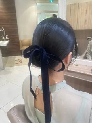 セミロング ヘアアレンジ 韓国ヘアメイク🎀/ 縮毛矯正✨山本媛香のヘアスタイル