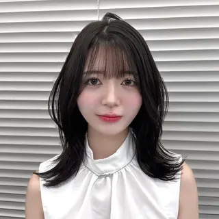 ミディアム GO TODAY 原宿Verno店所属・韓国風レイヤー/顔周 り×透明感/きょうのヘアスタイル