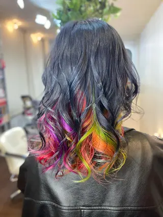 ミディアム ゆぴ☾‪/推しカラー /ハイトーンのヘアスタイル