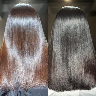 ロング パーマ ブリーチなし Ⅰ 髪質改善カラーのヘアスタイル