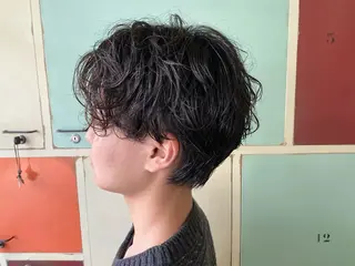 ショート パーマ メンズ ビーハイブデラックス所属・メンズパーマ ニュアンスパーマ田上のヘアスタイル