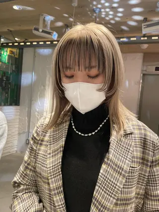 ミディアム カラー 艶ハイトーン👑♡ NATSUKIのヘアスタイル