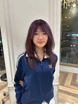 セミロング カラー ヘアーメイクウィル野田阪神店所属・Yuu/髪質改善 デザインカラーのヘアスタイル