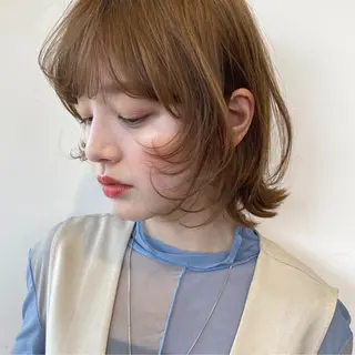 ミディアム カラー 似合わせヘア🤍 面田法子のヘアスタイル