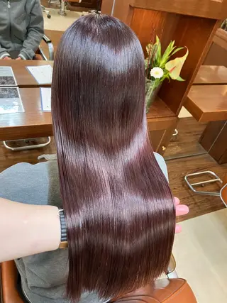 セミロング カラー League サトウナツのヘアスタイル