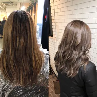 ロング カラー ヘアアレンジ 艶カラー🩵💛 NANAのヘアスタイル