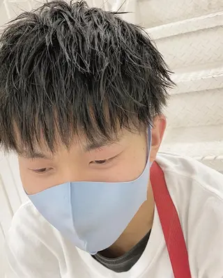 ショート メンズ 赤本悠斗波巻きパーマ メンズパーマのヘアスタイル