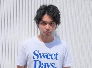 ミディアム パーマ メンズ 大江 聖のヘアスタイル