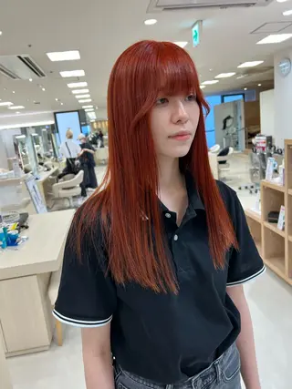 ロング カラー ハイトーン/ウルフ /レイヤー/坂野幸伸のヘアスタイル