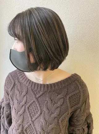 ミディアム カラー 沢田 瞳のヘアスタイル