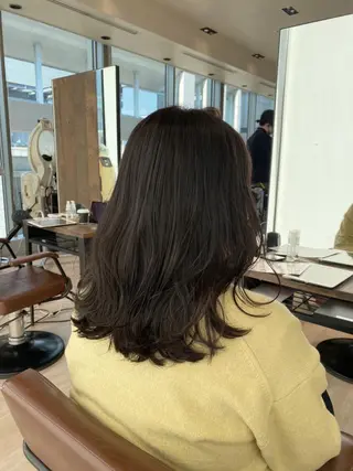 ミディアム カラー 佐藤 悠衣/透明感 カラー/似合わせ前髪のヘアスタイル