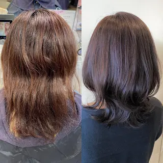 ミディアム カラー On所属・顔まわりカット🌟 くびれヘア/寺門遥輝のヘアスタイル