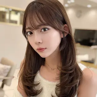 ロング 韓国顔まわり/前髪 /レイヤー/いつきのヘアスタイル