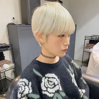 ショート カラー ヘアアレンジ 丸山渉/パーマ エフェクトブリーチのヘアスタイル