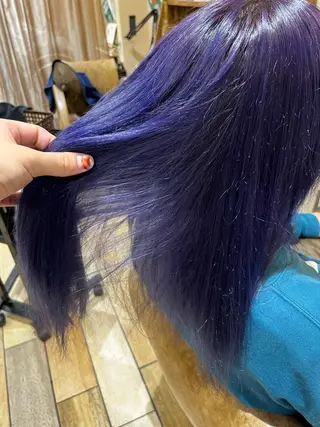 ロング カラー ヘアアレンジ ハイトーン/ワンカラ /レイヤー/ウルフのヘアスタイル