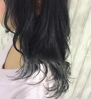 セミロング カラー 韓国ヘア✨グレージュ カラーasamiのヘアスタイル