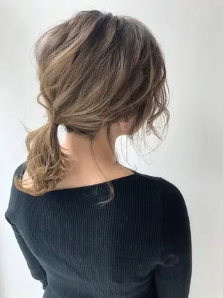 セミロング GO TODAY SHAiRE SALON岡山所属・Sana/ 耳ツボ/インナーのヘアスタイル