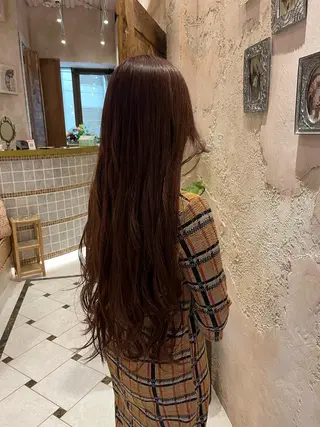 ロング 川井麻由🎀アイドル 量産🎀ピンクカラーのヘアスタイル