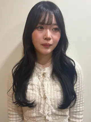 ロング カラー RIN/韓国ヘア レイヤーカットのヘアスタイル