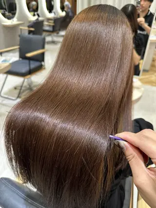 ロング 赤み消し/オリーブ カーキ/福田れんのヘアスタイル