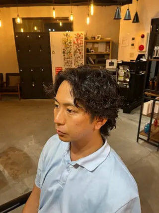 ミディアム パーマ メンズ 長島勇斗 💈メンズカット💈のヘアスタイル