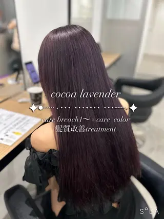 ロング カラー YUKA💜淡色 ラベンダー/ベージュのヘアスタイル