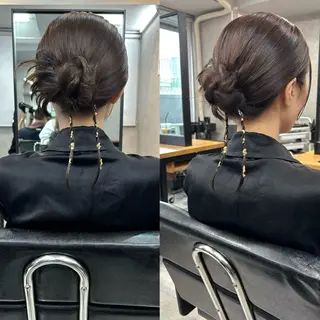 セミロング ヘアアレンジ 松井那津子 /ハイライトブリーチのヘアスタイル