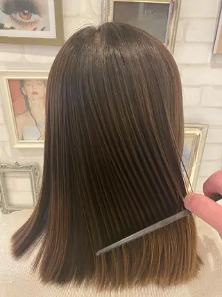 ミディアム パーマ 尾崎 優也のヘアスタイル