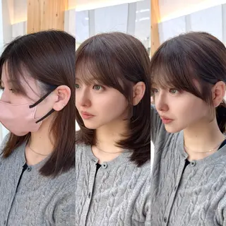 ミディアム レイヤーカット/ 顔まわり/アオイのヘアスタイル