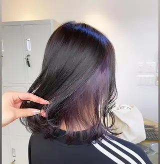 ミディアム カラー パーマ ヘアアレンジ キッズ ネイル マツエク・マツパ アイブロウ 暖色系/透明感 治野心のヘアスタイル
