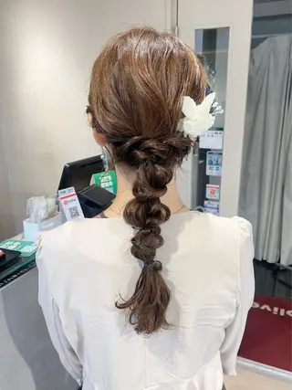 ロング ヘアアレンジ Aya　ブリーチなし 🌱　ダブルカラーのヘアスタイル