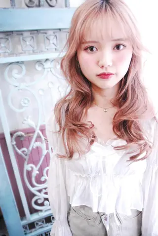 ロング カラー パーマ ヘアアレンジ メンズ 表参道Lise おおいしおりのヘアスタイル