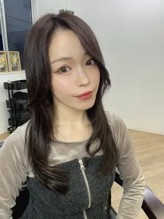 ロング カラー 武田涼レイヤーカット 髪質改善×縮毛矯正のヘアスタイル