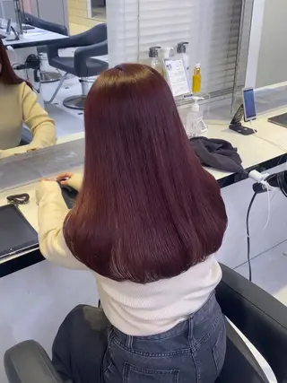 カラー 韓国ガーリー🤍暖 色カラー🤍misaのヘアスタイル