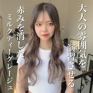 ロング カラー 袴田 伊代のヘアスタイル