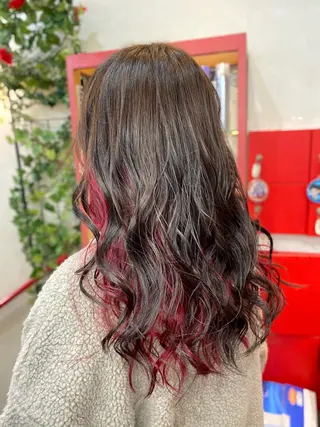 セミロング ゆぴ☾‪/推しカラー /ハイトーンのヘアスタイル