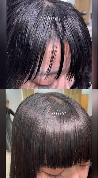 🩵縮毛矯正  髪質 改善 ツヤ髪🩵のヘアスタイル