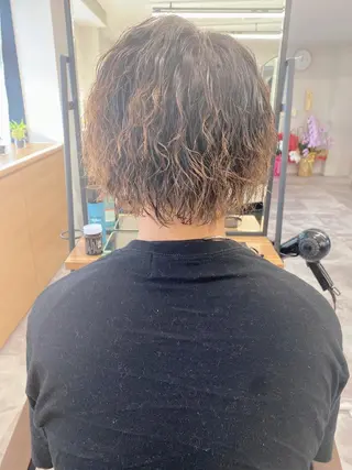 パーマ メンズ Emitas.柳通り店所属・山﨑 大暉【ダブルカラー】のヘアスタイル