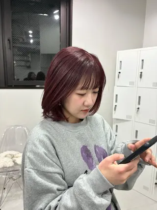 ミディアム カラー Beleza Era所属・韓国レイヤー/ 縮毛矯正🎀minaのヘアスタイル