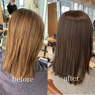 ミディアム カラー パーマ ヘアアレンジ メンズ キッズ 🍼顔周りカット/ レイヤー/小川華奈のヘアスタイル