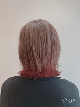 ミディアム 店長ハイトーンカラー 柞山史奈のヘアスタイル