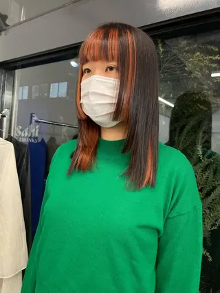 セミロング レイヤーパーマ、ボブ 小須田ゆあのヘアスタイル