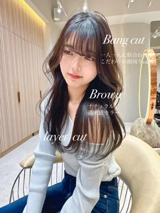 ミディアム ❤️ブリーチなし💚 ダブルカラー平野実花のヘアスタイル