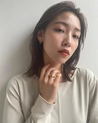 ミディアム 奥田 蓮のヘアスタイル