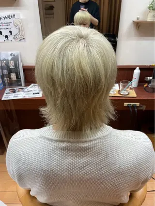 ショート カラー メンズ 🌈派手ハイトーン 🌈平山のヘアスタイル