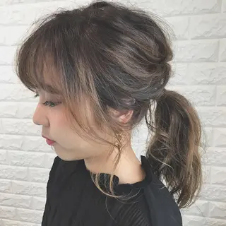 セミロング カラー ヘアアレンジ 縮毛矯正/ 髪質改善 /ショート 圍 崇行のヘアスタイル