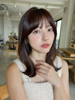 ミディアム カラー 🤍似合わせカット/ 艶カラー/表参道🫧のヘアスタイル