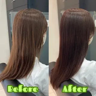 ロング YASU🍎CUT 赤系カラー/ヘアケアのヘアスタイル