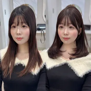 ミディアム レイヤーカット/ 顔まわり/アオイのヘアスタイル